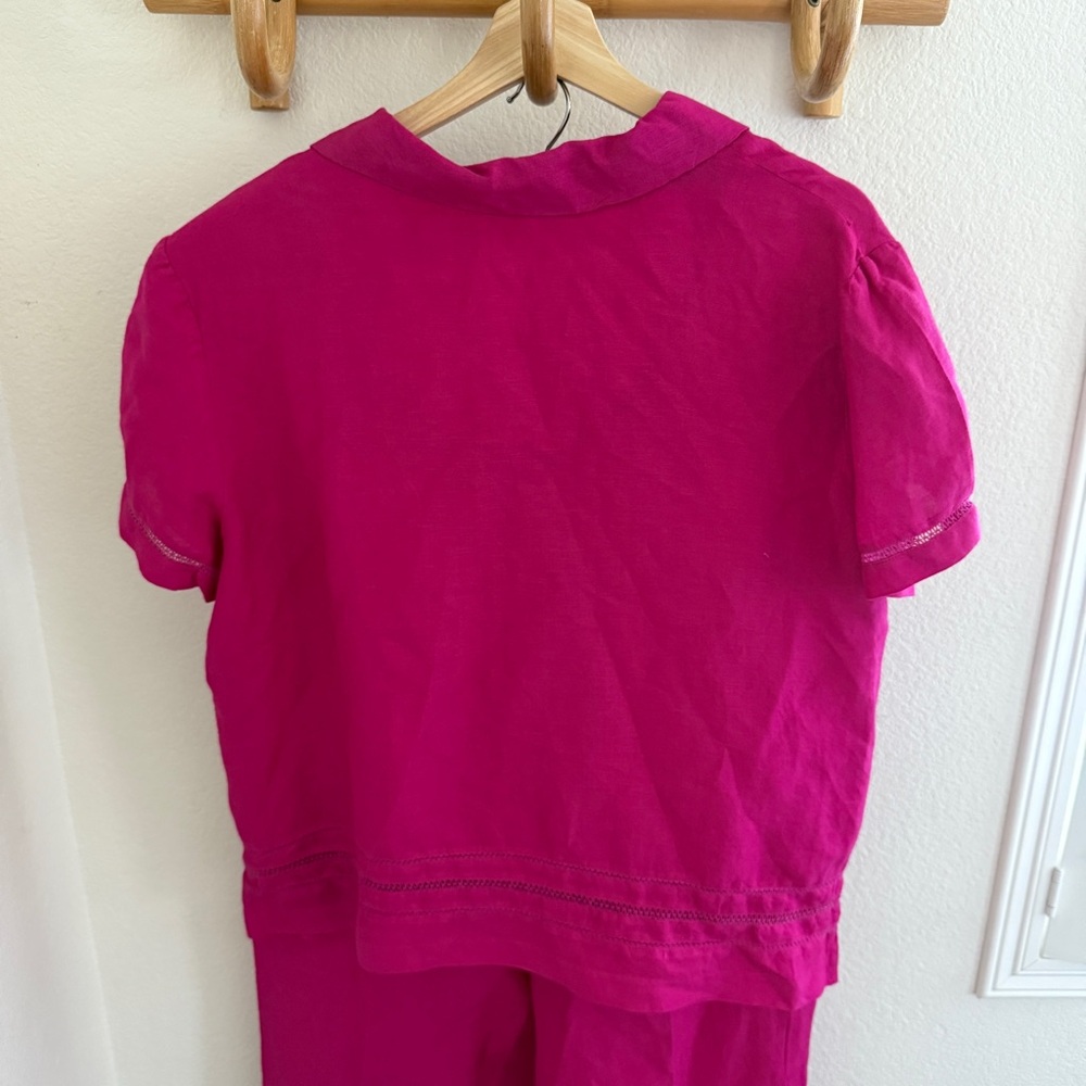 Chadwick's vintage hot purple pink linen blend pants and shirt set Size 16 - Picture 5 of 11